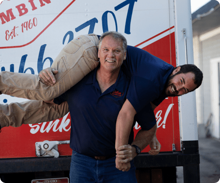 plumbing technicians and truck